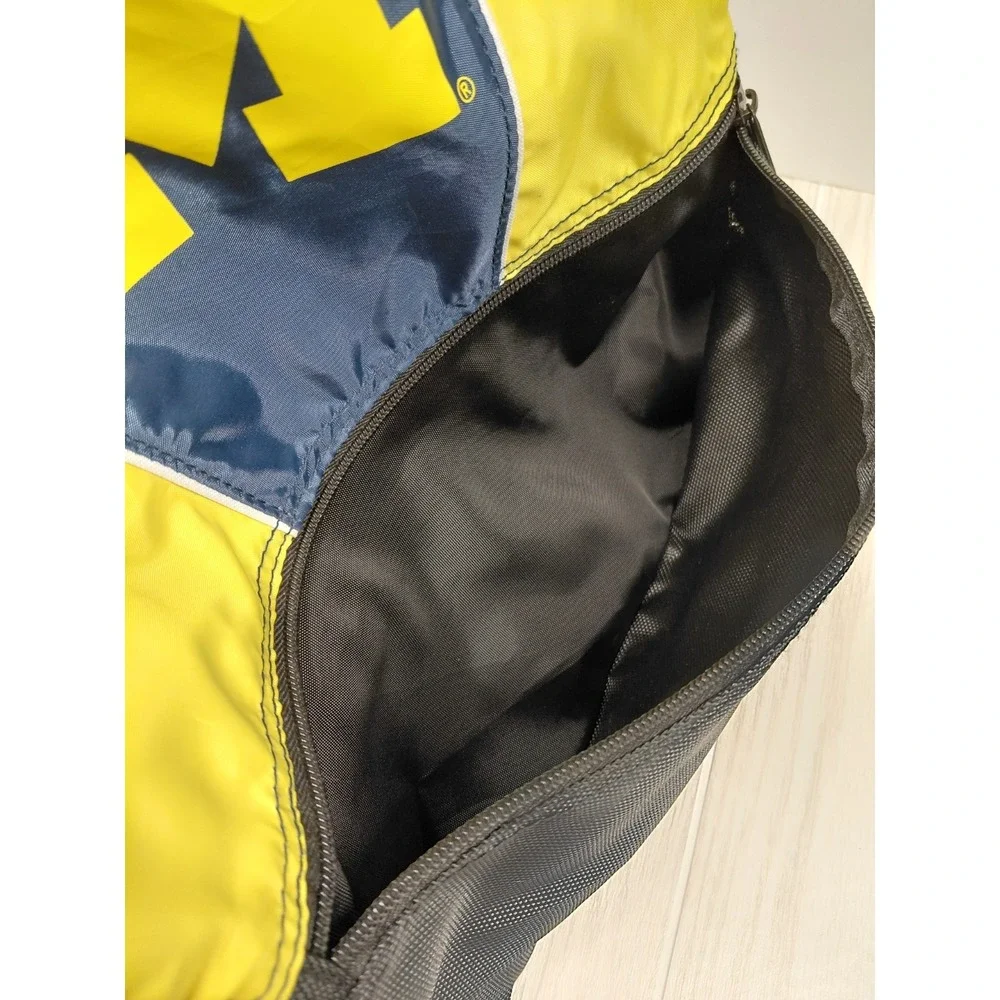 Michigan Wolverines NCAA Drawstring Bag Backpack Cinch Book Sack Blue Yellow